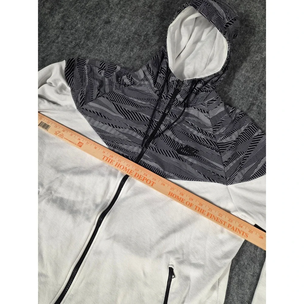 Nike Windrunner Full Zip Hoodie Men 2XL White Black Geometric Chevron 805138-100
